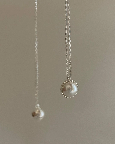 Elegante Collana Con Ciondolo in Perla Artificiale in Argento Sterling 925 Catena Sottile in Argento Per Donna Gioielli Quotidiani