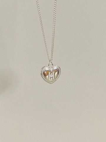 925 Sterling Silver Heart Letter H Pendant Necklace For Women Elegant Electroplated Beaded Edge Clavicle Chain Jewelry Gift