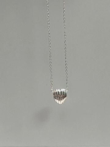 925 Sterlingsilber Plissierte Herz Anhänger Halskette Für Damen Elegant Gold Silber Strass Eingelegt Minimalistischer Schmuck