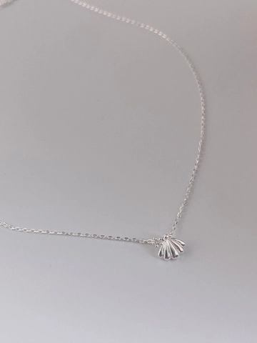 925 Sterling Silver Shell Pendant Necklace For Women Minimalist Rhinestone Clavicle Chain Ocean Style Elegant Fashion Jewelry Gift