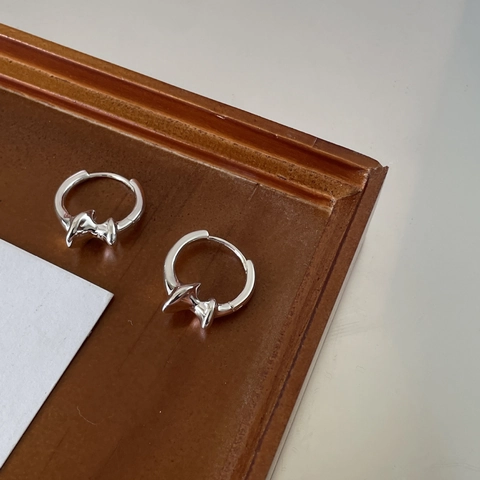Pendientes de Aro Irregulares de Plata de Ley 925 Minimalistas Para Mujer Diseño de Nudo Geométrico Joyería de Moda