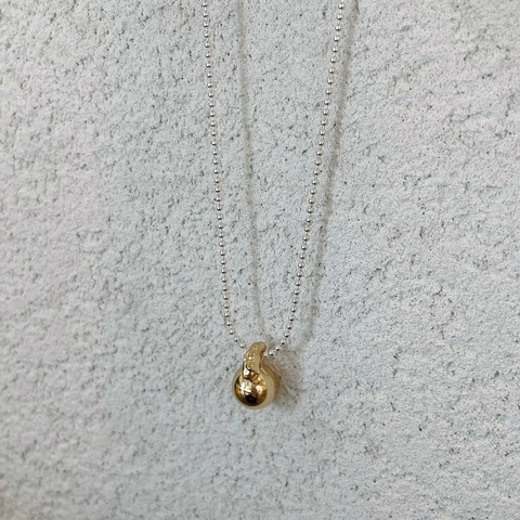 925 Sterlingsilber Minimalistisch Französisch Geometrische Perle Anhänger Halskette Für Damen Bicolor Kugelkette Gold Silber Schmuck