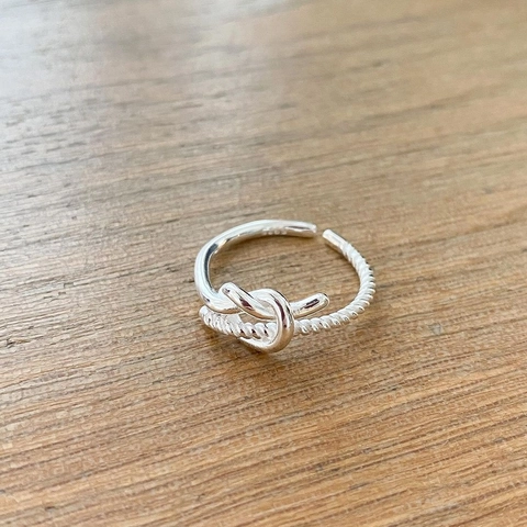 S925 Sterling Silber Knoten Twist Offener Ring Für Damen Minimalist Einstellbar Koreanischer Stil Ins Mode Schmuck Gold Silber