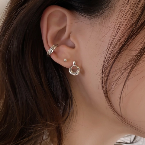 Pendientes de Aro de Plata de Ley 925 Diseño Geométrico de Dona para Mujer Joyería Minimalista Pulida Regalo