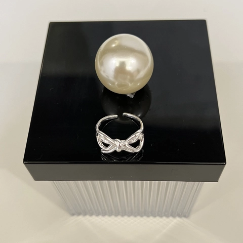 Elegante S925 Sterling Zilveren Strik Ring Voor Vrouwen Zoete Prinsessenstijl Verstelbare Open Vingerring Sieraden
