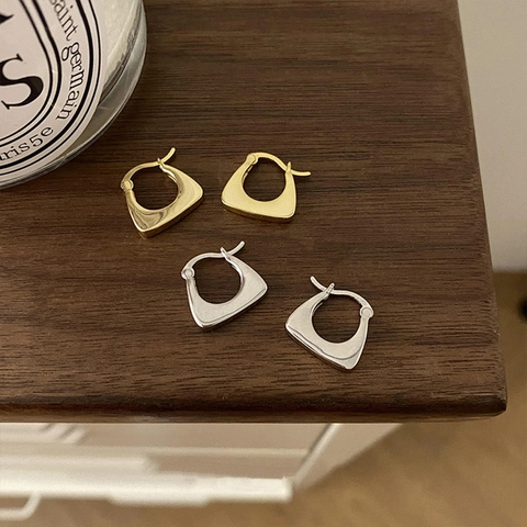 Korean Korean S925 Sterling Silver Earring Post Geometric Irregular Earrings Gold Silver Plated Minimalist Hoop Jewelry For Women