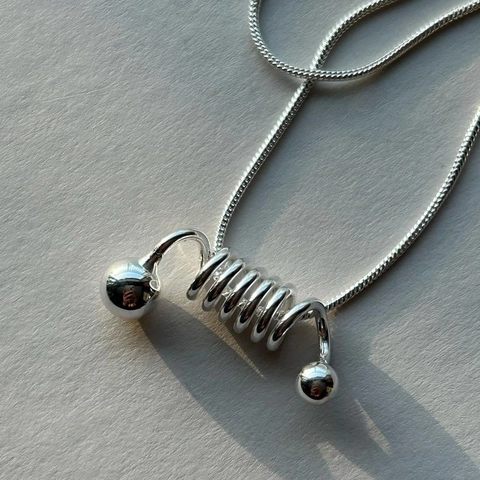 925 Sterling Silver Necklace For Women Minimalist Unique Spring Spiral Pendant Adjustable Snake Chain Korean Style Jewelry Gift