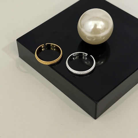S925 Sterling Zilver Getextureerde Open Ring Voor Dames Minimalistisch Verstelbaar Geweven Ontwerp Mode Verguld Verzilverd Sieraden