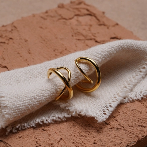 Orecchini a Bottone Geometrici a Torsione in Argento Sterling 925 Minimalisti per Donna Stile Coreano Placcati in Oro Argento Gioielli di Moda Eleganti