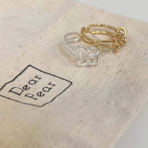 925 Sterling Silver Flower Open Ring For Women Adjustable Minimalist Korean Style Gold Silver Plated Fashion Jewelry Gift