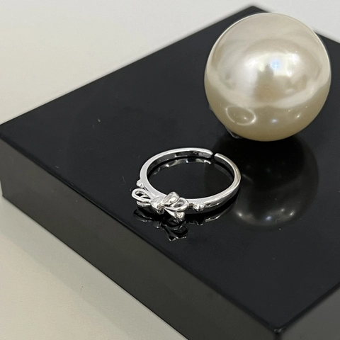 925 Sterling Silver Bowknot Adjustable Open Ring Minimalist Korean Ins Style Dainty Bow Finger Ring For Women Jewelry Gift