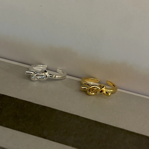 Minimalistisch 925 Sterlingsilber Knoten Verstellbarer Offener Ring Für Damen Geknotetes Seil Design Gold Silber Ring