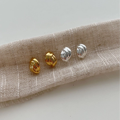 Orecchini a Bottone a Nodo Intrecciato in Argento Sterling 925 Minimalisti per Donna Stile Ins Coreano Gioielli Regalo