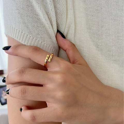 Minimalist 925 Sterling Silver Open Ring For Women Geometric Adjustable Stackable Fashion Korean Style Jewelry Finger Ring