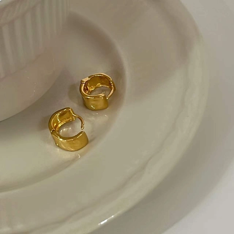 Orecchini a Cerchio in Argento Sterling 925 per Donna Orecchini Geometrici Minimalisti in Stile Coreano Gioielli di Moda Regalo