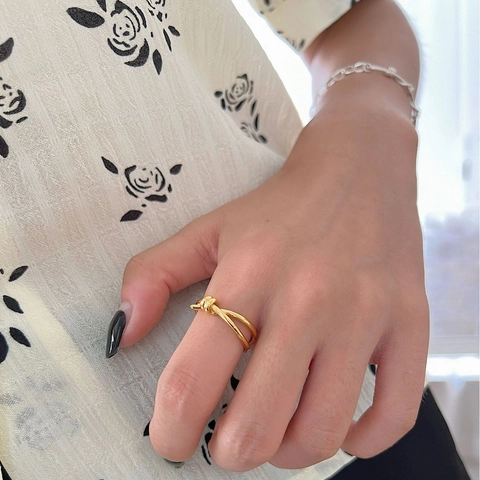 925 Sterlingsilber Knoten Ring Für Damen Unregelmäßiger Knoten Verstellbar Offener Ring Vintage Minimalist Schmuck Geschenk Gold Silber