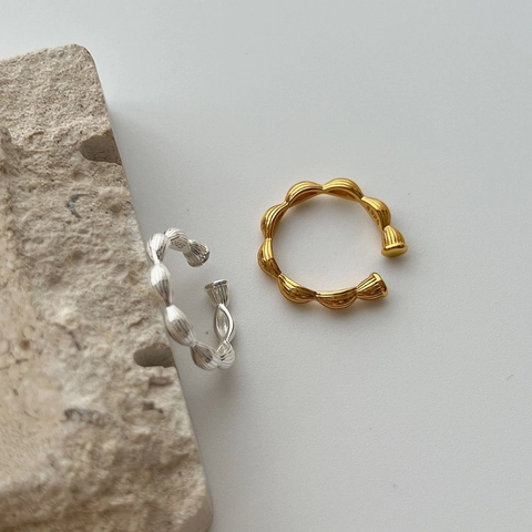 Minimalist 925 Sterlingsilber Offener Ring Für Damen Gedrehte Wellenstruktur Verstellbar Leichter Luxus High End Fingerring