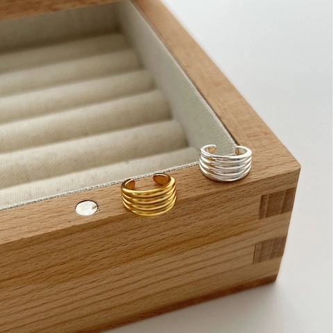 Pendientes Ear Cuff Minimalistas Franceses de Plata de Ley 925 Multicapa para Mujer Pendientes de Clip Roscados Sin Perforación Elegantes