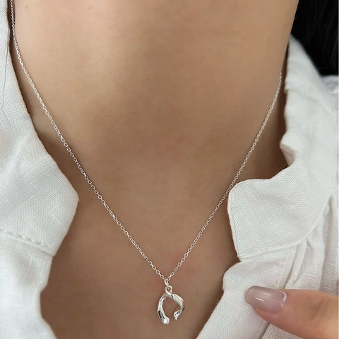 S925 Sterling Silver Irregular Horseshoe Pendant Necklace For Women Minimalist Geometric Gold Silver Plated Jewelry Gift