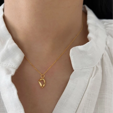 S925 Sterling Silver Irregular Horseshoe Pendant Necklace For Women Minimalist Geometric Gold Silver Plated Jewelry Gift