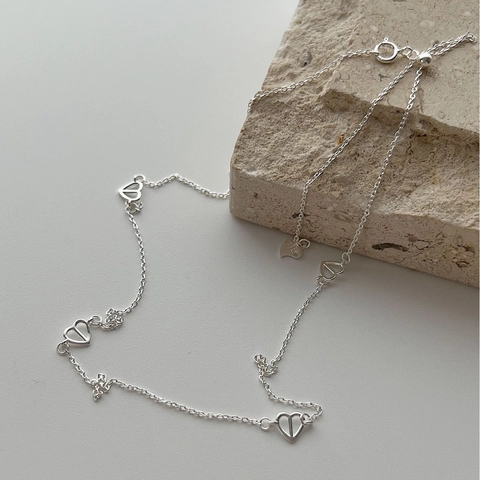 Minimalistische 925 Sterlingsilber Herz Anhänger Halskette Für Damen Elegante Verstellbare Schlüsselbeinkette Schmuck Geschenk