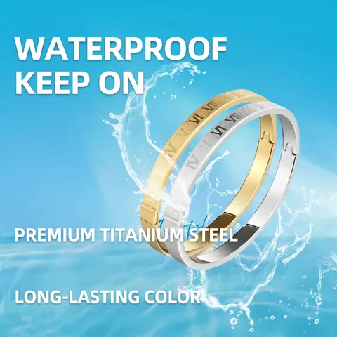 Brazalete de Acero Inoxidable para Mujer con Números Romanos Brazalete Articulado Geométrico Joyería Western Regalo