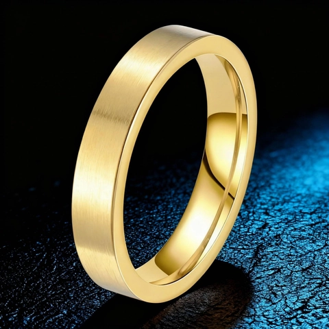 Anillo Mate de Acero Inoxidable Minimalista para Hombre Mujer Banda Interior Pulida Simple Diseño de Corazón Geométrico Joyería Anillo