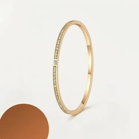 Elegante Bracciale Rigido Cielo Stellato in Acciaio Inossidabile per Donna Lusso con Strass Incastonati Ovale Bracciale Oro Argento Gioielli di Moda