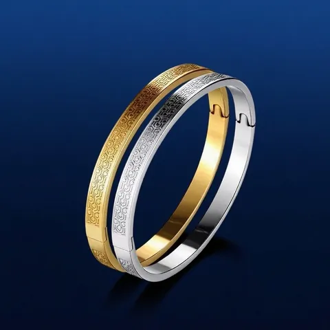 Brazalete de Acero Inoxidable Hexagonal Minimalista Pulsera Geométrica con Bisagra y Cierre Lateral Joyería de Moda Regalo