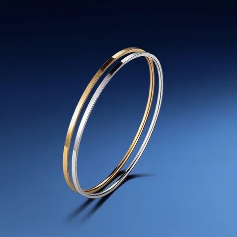 Brazalete de Acero Inoxidable Minimalista Superficie Lisa Impermeable No Se Desvanece Pulido Joyería de Moda para Mujer Uso Diario