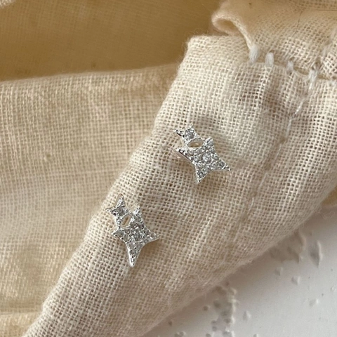 925 Sterlingsilber Stern Ohrstecker Nischendesign Einfache Pentagramm Strass Ohrringe Für Damen Zarter Schmuck Geschenk