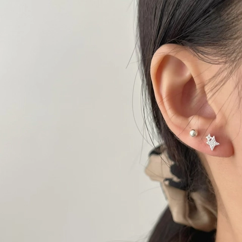 925 Sterlingsilber Stern Ohrstecker Nischendesign Einfache Pentagramm Strass Ohrringe Für Damen Zarter Schmuck Geschenk