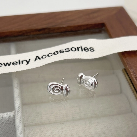 925 Sterlingsilber Spirale Strudel Ohrstecker Für Damen Minimalistisch Koreanischer Stil Geometrisch Muschelform Schmuck
