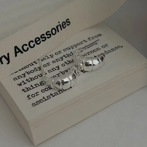 Minimalisti Orecchini a Cerchio Croissant in Argento Sterling 925 per Donna Retrò Francese Galvanici Gioielli Geometrici