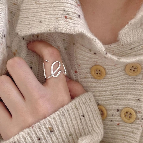 S925 Sterlingsilber Unregelmäßiger Wellenförmiger Offener Ring Für Damen Minimalistischer Verstellbarer Koreanischer Stil Schmuck
