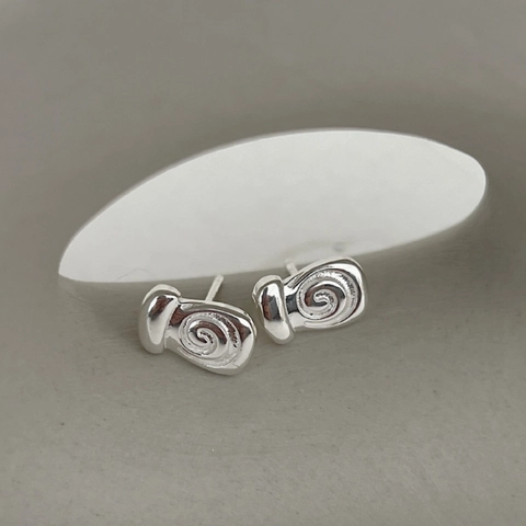 925 Sterlingsilber Spirale Strudel Ohrstecker Für Damen Minimalistisch Koreanischer Stil Geometrisch Muschelform Schmuck