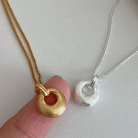Minimalistische 925 Sterling Zilveren Geborstelde Ring Hanger Ketting Voor Vrouwen Goud Zilver Geometrisch Sieraden Ins Stijl