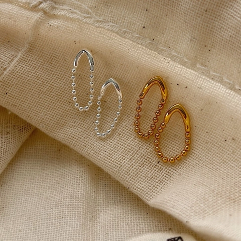 925 Sterling Silver U-Shaped Bead Chain Earrings For Women Minimalist Dainty Drop Earrings Korean Style Geometric Jewelry