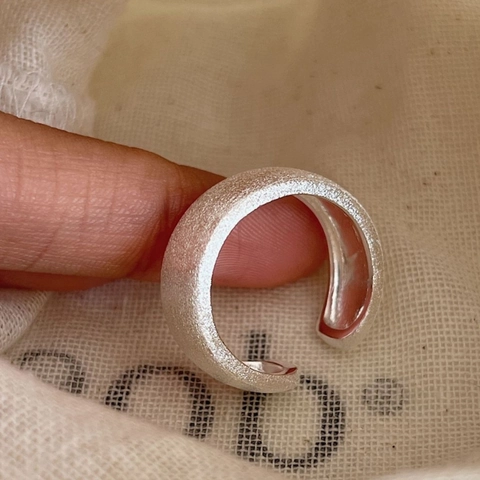S925 Sterlingsilber Offener Ring Für Damen Gebürstet Matt Minimalistisch Verstellbar Schlichter Fingerring Hochwertiger Schmuck Geschenk