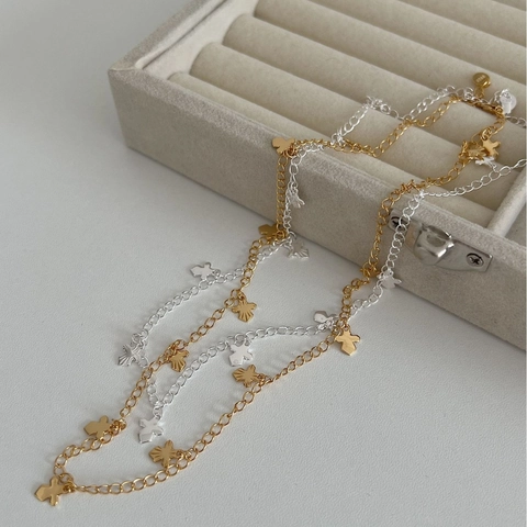 925 Sterling Silver Cross Multi Pendant Necklace For Women Minimalist Ins Style Dainty Gold Silver Plated Cross Charm Necklace Jewelry