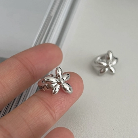 Vintage 925 Sterling Silber Blume Creolen Kleine Thai Silber Floral Ohrstecker Für Damen Koreanischen Stil Schmuck Geschenk