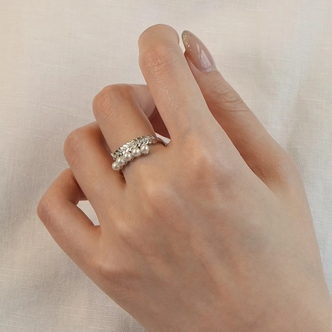 925 Sterlingsilber Weizenähre Künstliche Perle Offener Ring Für Damen Eleganter Nischendesign Minimalistischer Blatt Verstellbar Schmuck