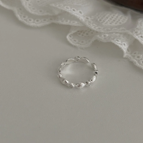 925 Sterling Silber Ring Für Frauen Geometrisch Texturiert Zirkon Eingelegt Verstellbar Offen Minimalistischer Schmuck