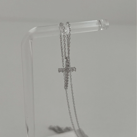 Exquisito Collar con Colgante de Cruz de Plata de Ley 925 para Mujer Joyería de Cadena de Clavícula Minimalista con Diamantes de Imitación