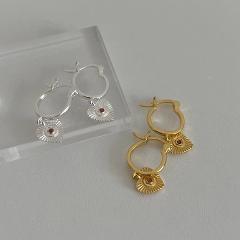 Französische Retro 925 Sterlingsilber Creolen Strass Herz Anhänger Gold Silber Geometrischer Minimalistischer Schmuck Damen