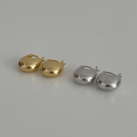 925 Sterling Silver Chunky Water Drop Hoop Earrings Minimalist Mirror Polished Geometric Bold Stud Earrings For Women Jewelry