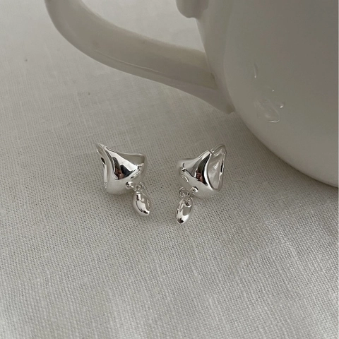 Minimalistische 925 Sterlingsilber Tränentropfen Ohrringe Für Damen Organisches Fließendes Design Hochglanzpolierter Schmuck Geschenk