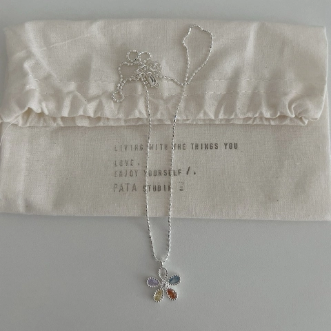Collana Con Ciondolo a Fiore in Argento Sterling 925 Per Donna Colorato Strass Minimalista Stile Ins Catena Gioielli Regalo
