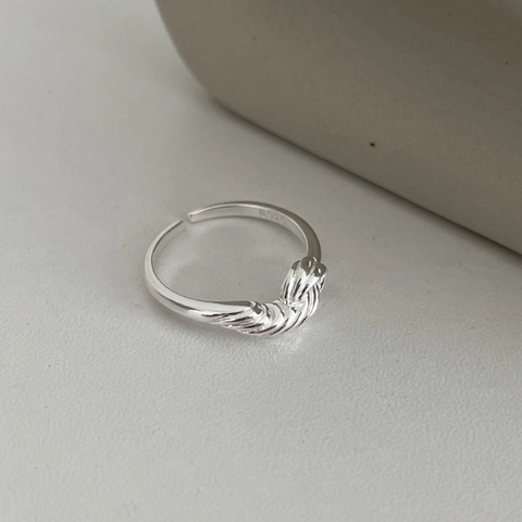 Bague Ouverte en Argent Sterling 925 Minimaliste Avec Design de Nœud de Vigne Entrelacé Bijoux de Main Réglables pour Femme