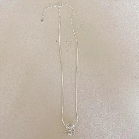 Collar Con Colgante de Flor de Plata de Ley 925 Minimalista para Mujer Doble Capa Cadena de Serpiente Perla Artificial Joyería